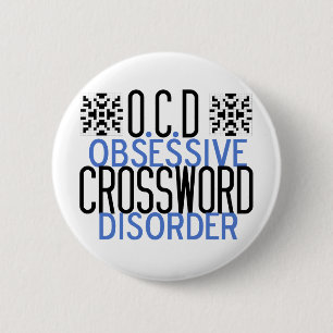 Funny Crossword Puzzle Acdict 6 Cm Round Badge