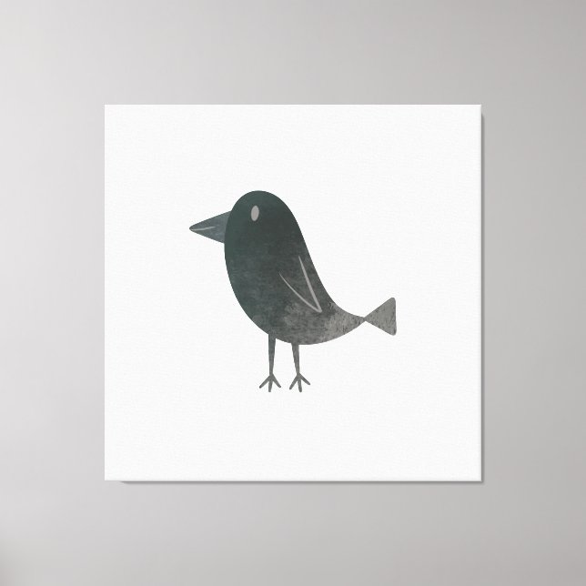 Funny crow canvas print (Front)