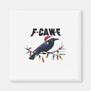 Funny Crow Christmas Classic Retro Design Magnet
