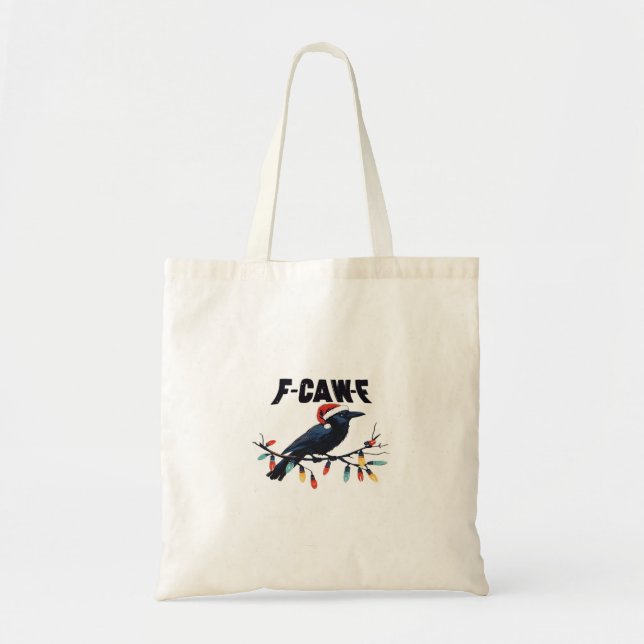 Funny Crow Christmas Classic Retro Design Tote Bag (Front)