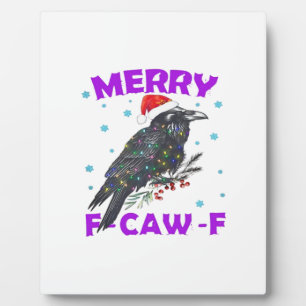 Funny Crow Christmas Classic Vintage Style Plaque