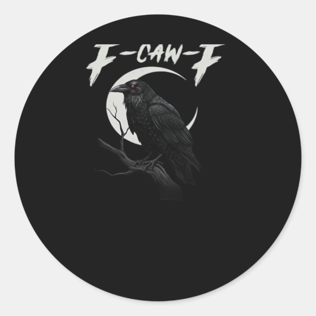 Funny Crow Essential Retro Classic Classic Round Sticker (Front)