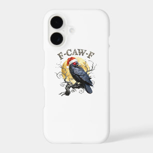 Funny Crow F-Caw-F Bird Gothic Christmas Santa Hat