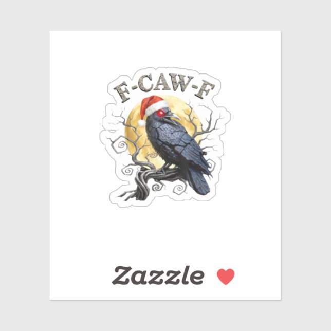 Funny Crow F-Caw-F Bird Gothic Christmas Santa Hat (Sheet)