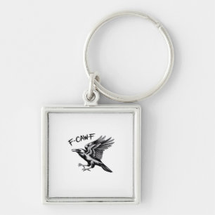 Funny Crow F-Caw-F Essential Minimal Clean Key Ring