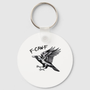 Funny Crow F-Caw-F Essential Minimal Clean Key Ring