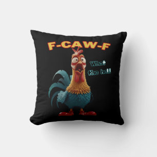 Funny Crow F-Caw-F Humour Gothic Cushion