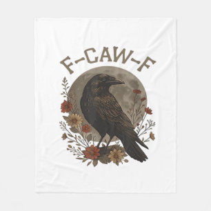 Funny Crow F-Caw-F Humour Gothic Essential Trendy Fleece Blanket