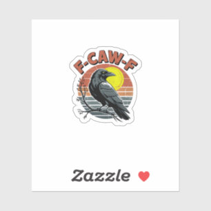 Funny Crow F-Caw-F Retro Sunset Adult Design Tri-B