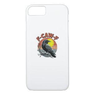 Funny Crow F-Caw-F Retro Sunset Adult Design Tri-B iPhone 8/7 Case