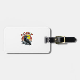 Funny Crow F-Caw-F Retro Sunset Adult Design Tri-B Luggage Tag