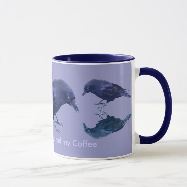Funny Crow Fans Corvidae Raven Design Mug (Right)
