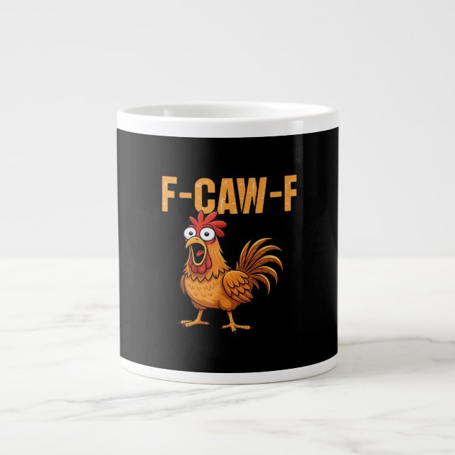 Funny Crow Humour Gothic F-Caw-F Large Coffee Mug (Front)