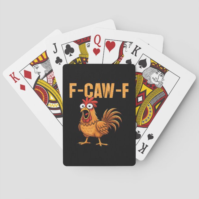 Funny Crow Humour Gothic F-Caw-F Playing Cards (Back)
