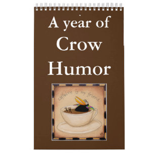 Funny crow illustrations calendar