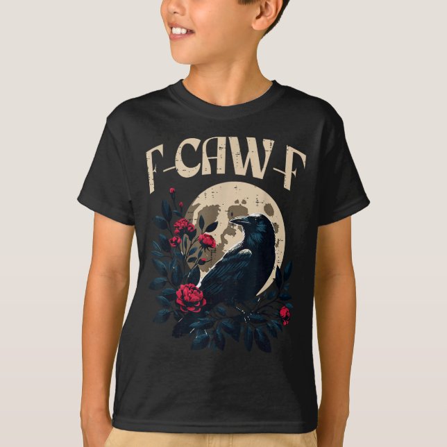 Funny Crow Meme Caw Women Kids Boys Men Girls Yout T-Shirt (Front)