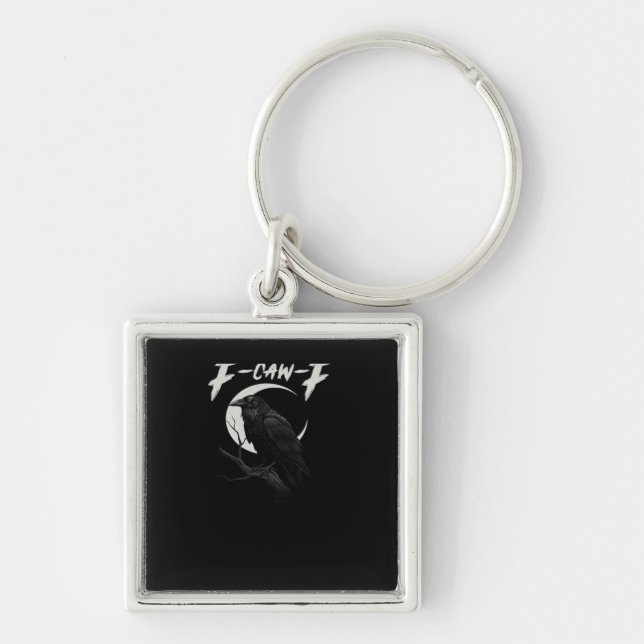 Funny Crow Retro Classic Style Key Ring (Front)