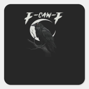 Funny Crow Retro Classic Style Square Sticker
