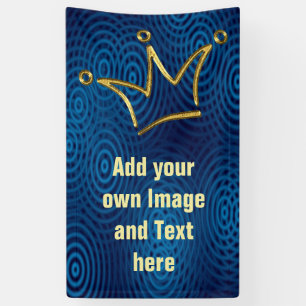 Funny Crown gold + your backgr. & text Banner