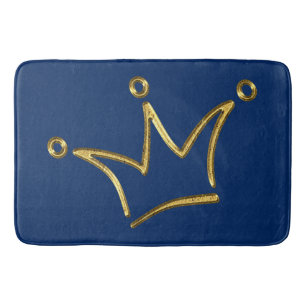 Funny Crown gold + your backgr. & text Bath Mat