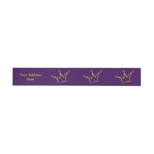 Funny Crown gold + your backgr. & text Wraparound Address Label