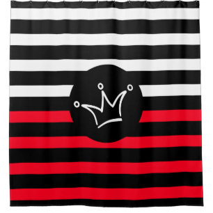 Funny Crown white + your backgr. & ideas Shower Curtain