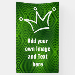 Funny Crown white + your backgr. & text Banner