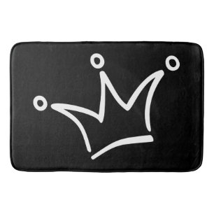 Funny Crown white + your backgr. & text Bath Mat