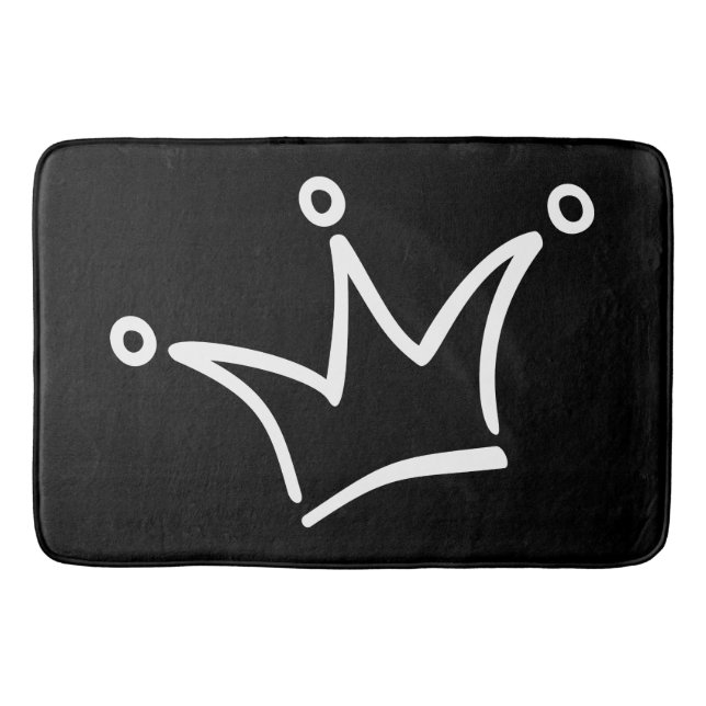 Funny Crown white + your backgr. & text Bath Mat (Front)