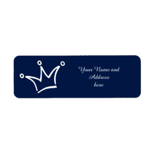 Funny Crown white + your backgr. & text Return Address Label