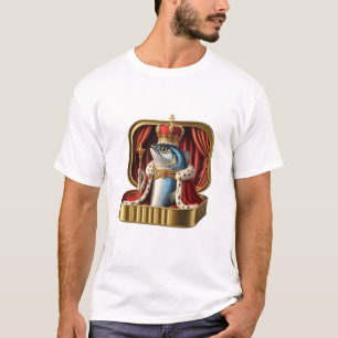 Funny Crowned Sardine King Ocean Ruler Art T-Shirt