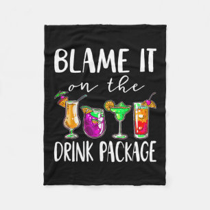 Funny Cruise 2025 Shirts Blame It On The Drink Pac Fleece Blanket