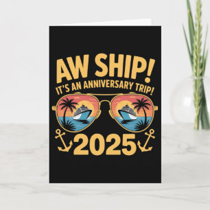 Funny Cruise Anniversary Trip 2025 Matching Couple Card