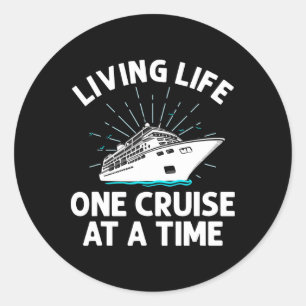 Funny Cruise Art Men Women Family Cruise Vacation Classic Round Sticker