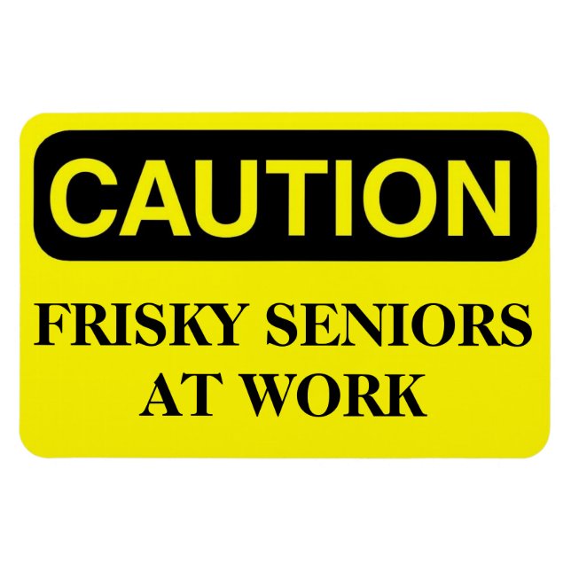 Funny Cruise Cabin Door Magnet - Frisky Seniors (Horizontal)