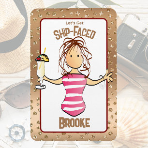 Funny Cruise Female Cartoon Tropical Drink Fun Magnet