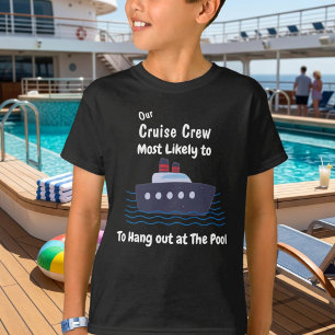  Funny Cruise Pool  Kids Black Personalise T-Shirt