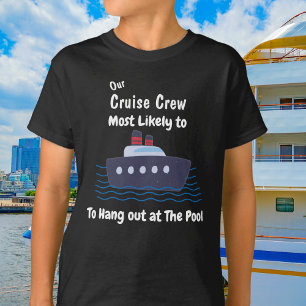  Funny Cruise Pool  Kids Black Personalise T-Shirt