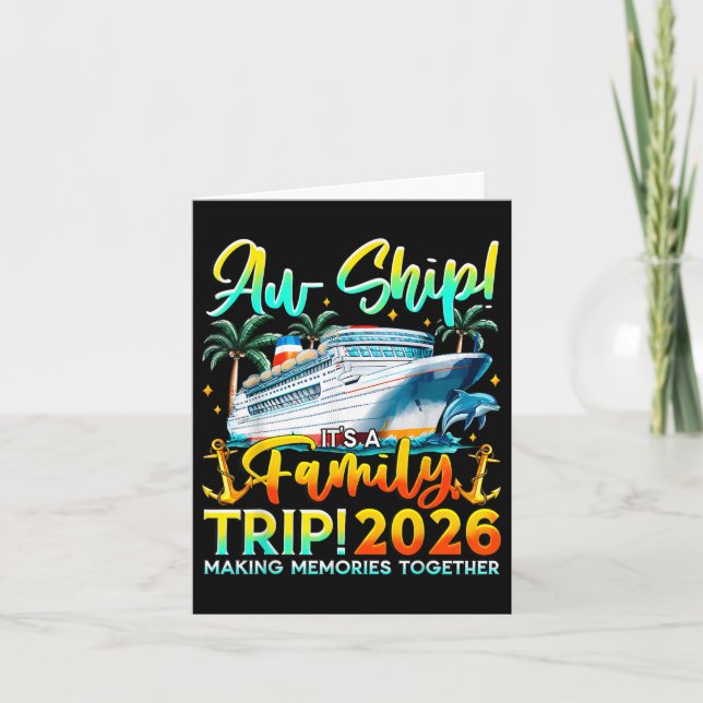 Funny Cruise Ship Family Trip Vacation 2026 Reunio Card (Front)