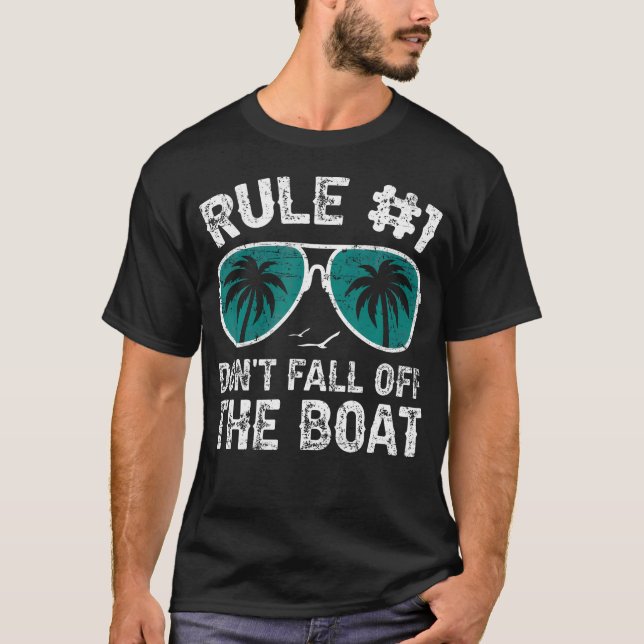 Funny Cruise Shirts - Rule 1 Don'T Fall Off The Bo (Front)