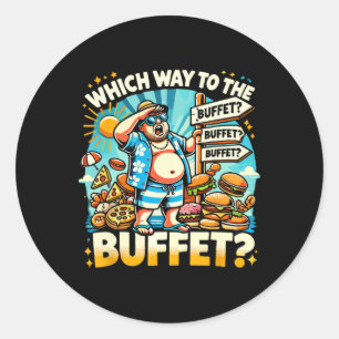 Funny Cruise Which Way To The Buffet Cruise Lovers Classic Round Sticker