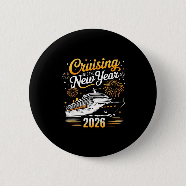 Funny Cruising Into 2026 New Year Matching Family  6 Cm Round Badge (Front)