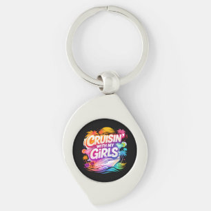 Funny Cruising with My Girls Cruising Besties Key Ring