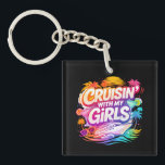 Funny Cruising with My Girls Cruising Besties  Key Ring<br><div class="desc">Gather the squad and get ready to make waves! This vibrant and funny "Cruising with My Girls" Acrylic Keychain is the ultimate accessory for your next high-seas adventure. Featuring a colorful, stylized cruise ship and bold typography, it’s perfect for the cruising besties who are ready for the buffet, the lido...</div>
