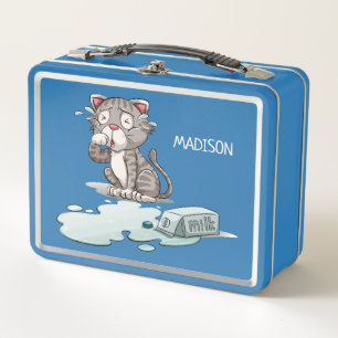 Funny Crying Cat custom name lunch boxes