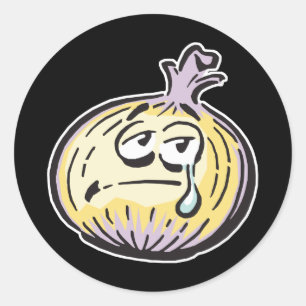 funny crying onion classic round sticker