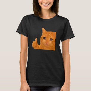 Funny Crying Orange Cat Meme Thumbs-up Weird Cat F T-Shirt