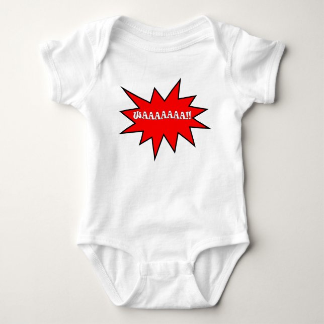 Funny Crying Speech Bubble Baby Bodysuit (Front)