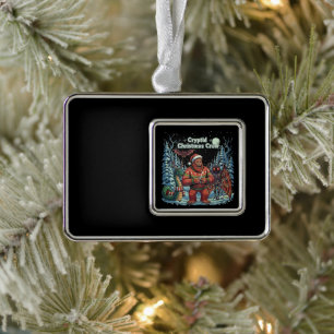 Funny Cryptid Christmas Crew Bigfoot, Mothman Silver Plated Framed Ornament