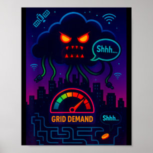 Funny Crypto Energy Environmental Satire Gift Poster